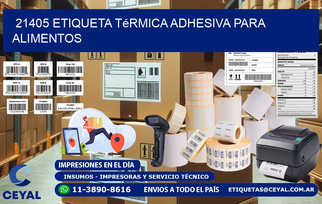 21405 Etiqueta térmica adhesiva para Alimentos