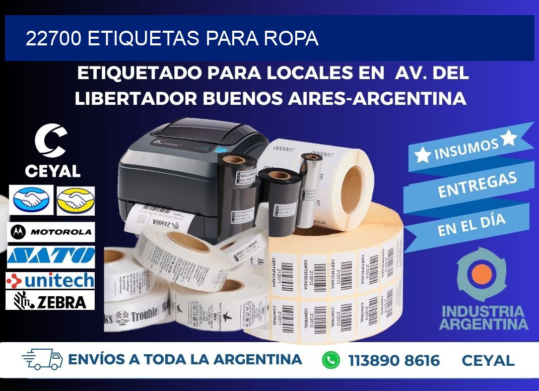 22700 etiquetas para ropa