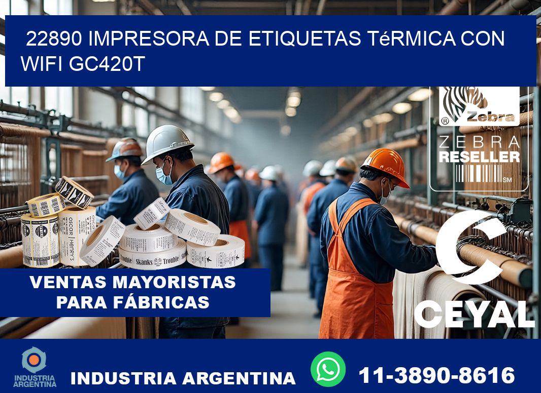 22890 impresora de etiquetas térmica con wifi GC420T