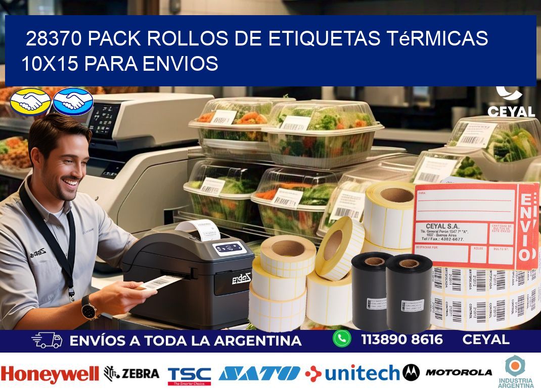 28370 pack rollos de etiquetas térmicas 10×15 para Envios