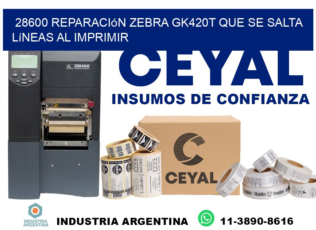 28600 reparación zebra gk420t que se salta líneas al imprimir