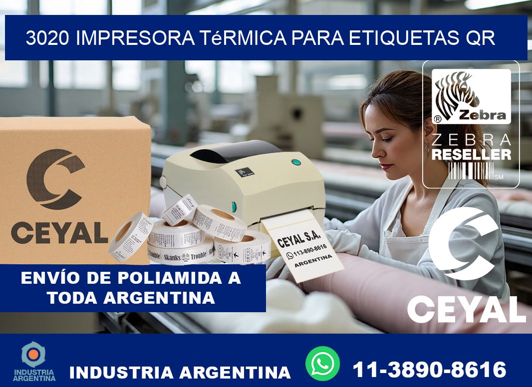 3020 impresora térmica para etiquetas QR