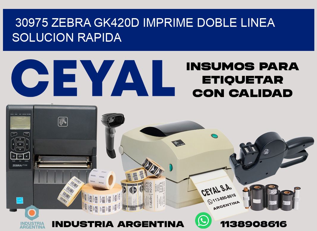 30975 zebra gk420d imprime doble linea solucion rapida