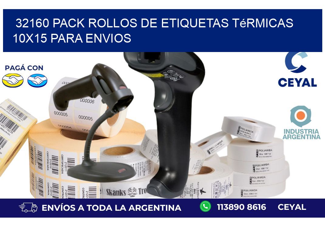 32160 pack rollos de etiquetas térmicas 10x15 para Envios