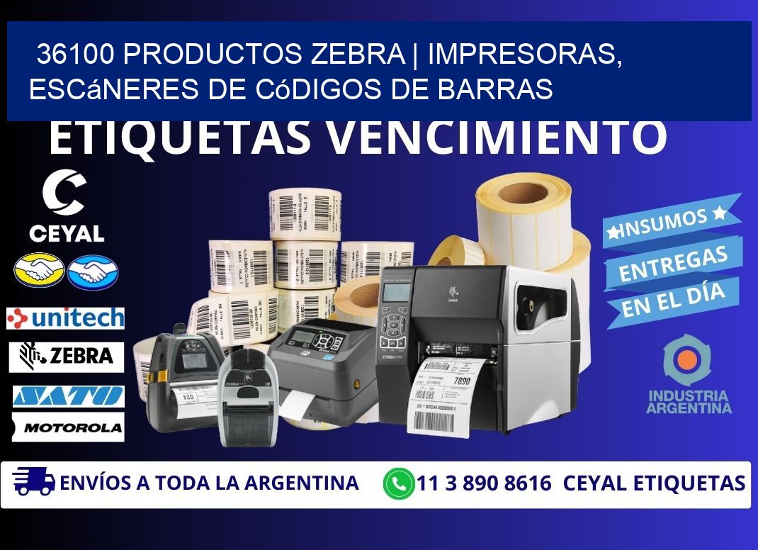 36100 Productos Zebra | Impresoras, escáneres de códigos de barras