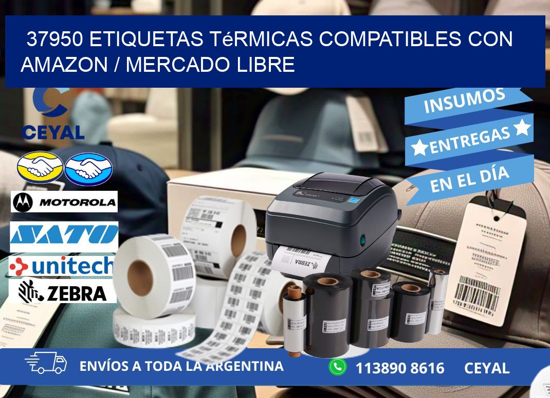 37950 etiquetas térmicas compatibles con Amazon / Mercado Libre