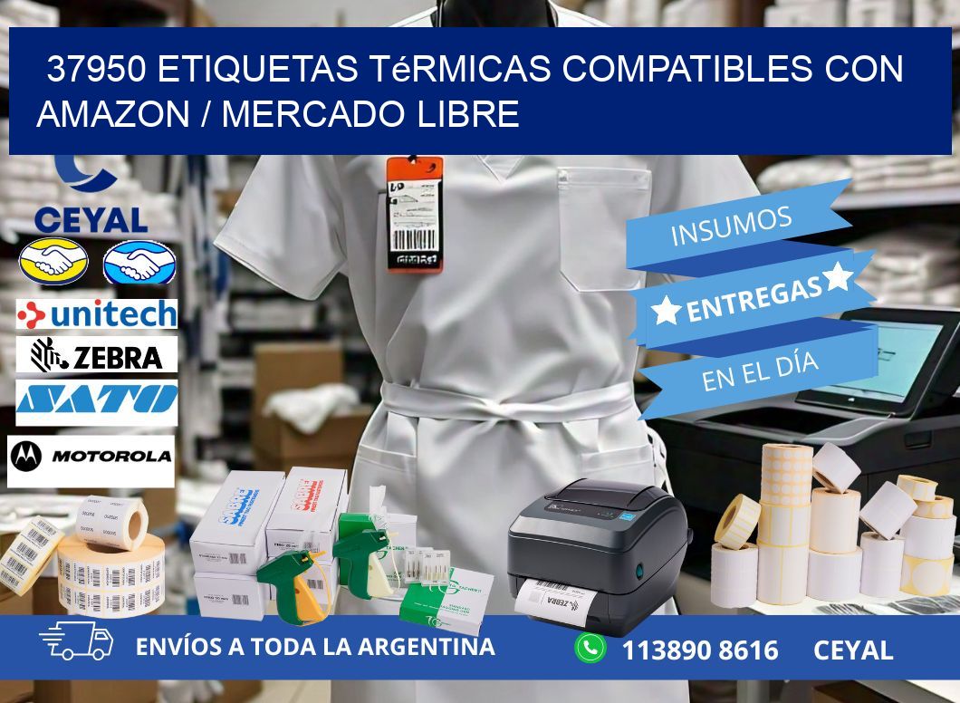 37950 etiquetas térmicas compatibles con Amazon / Mercado Libre