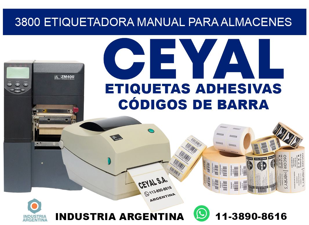 3800 etiquetadora manual para almacenes