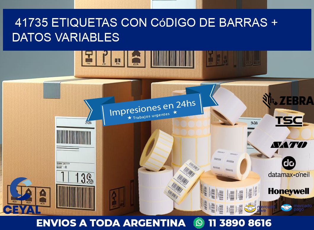 41735 etiquetas con código de barras + datos variables