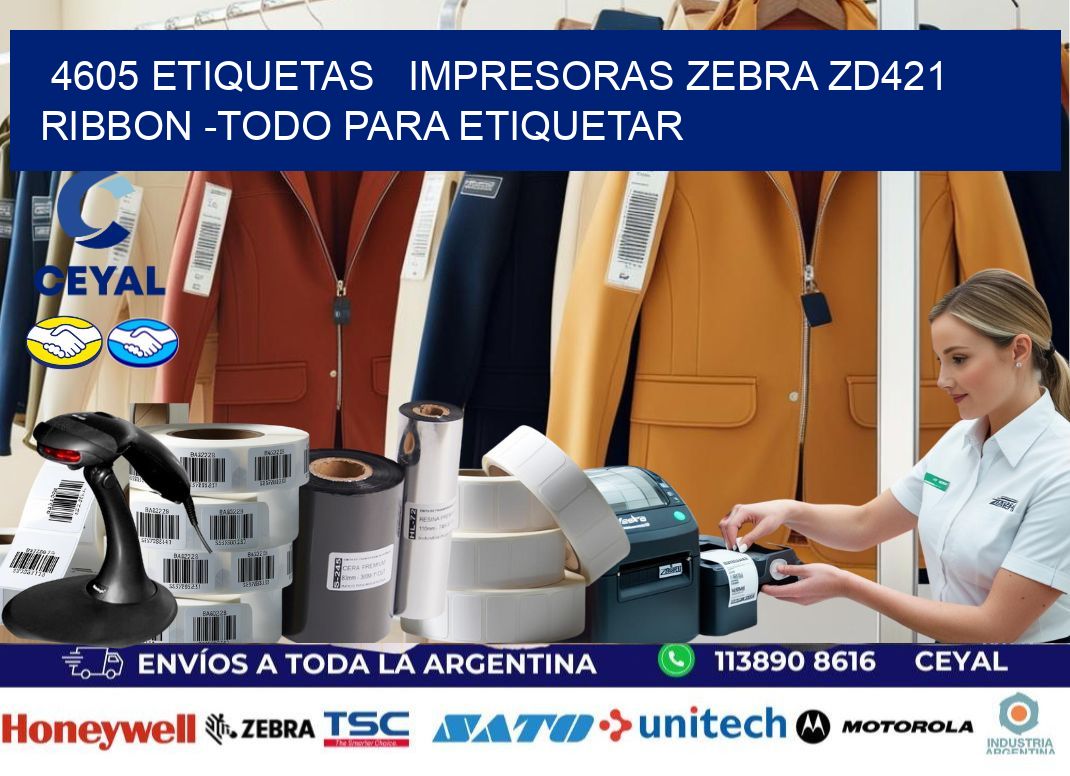 4605 etiquetas   impresoras zebra zd421 ribbon -Todo para Etiquetar