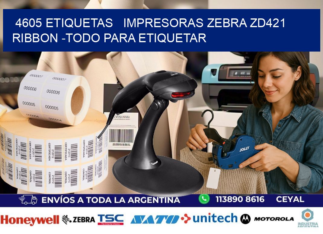 4605 etiquetas   impresoras zebra zd421 ribbon -Todo para Etiquetar