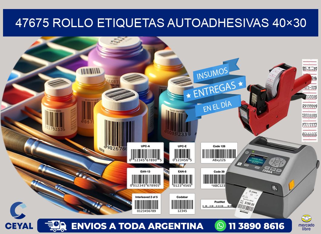 47675 Rollo Etiquetas autoadhesivas 40×30