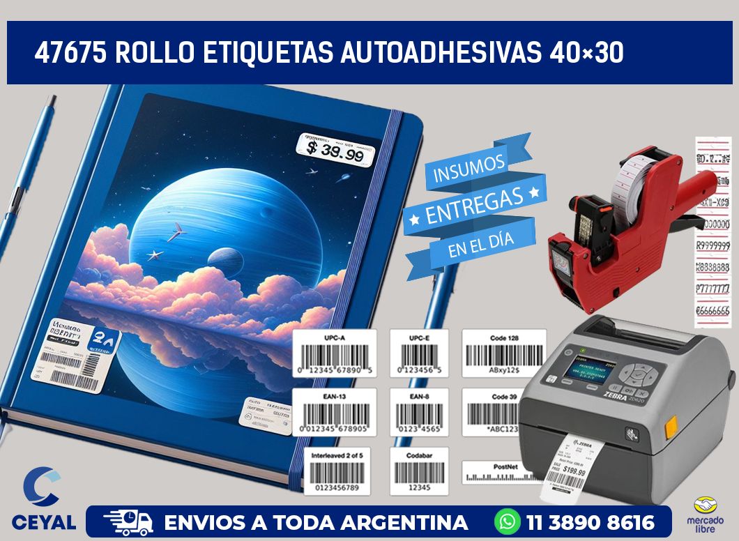 47675 Rollo Etiquetas autoadhesivas 40×30