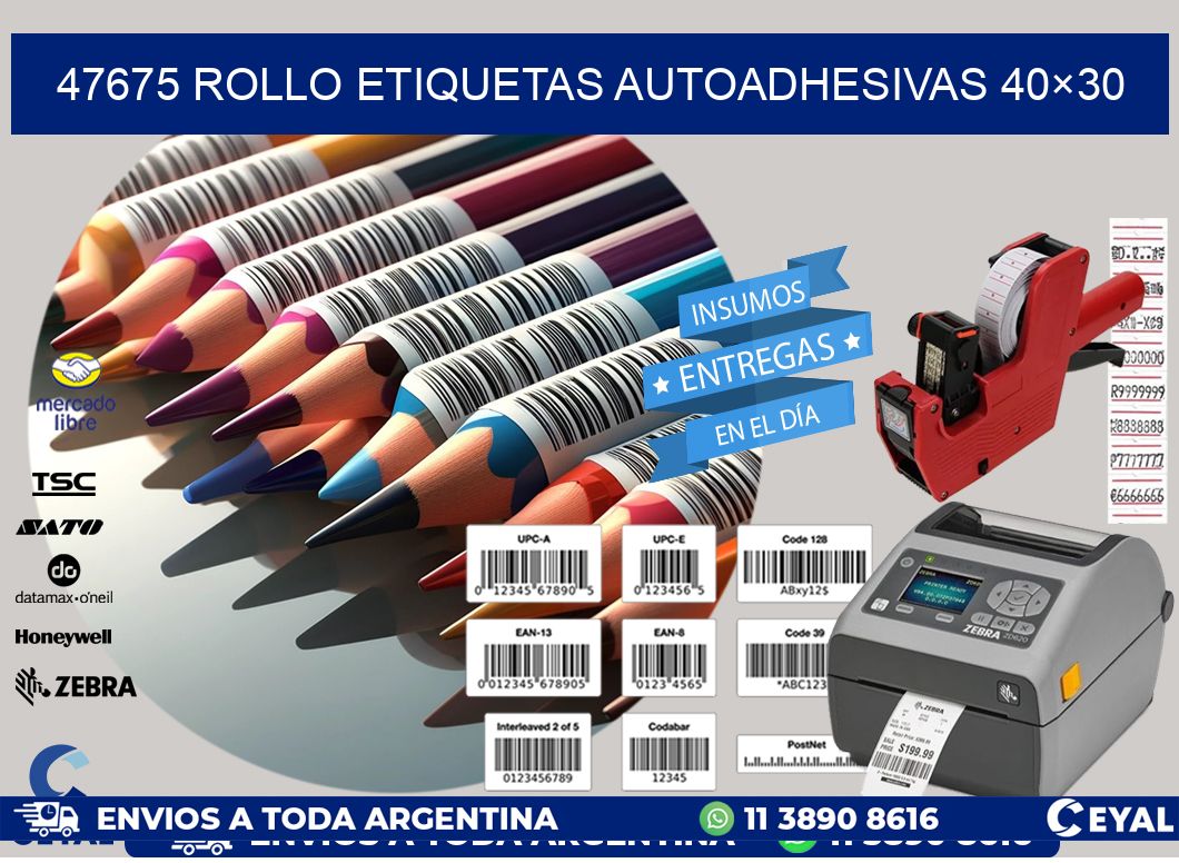 47675 Rollo Etiquetas autoadhesivas 40×30