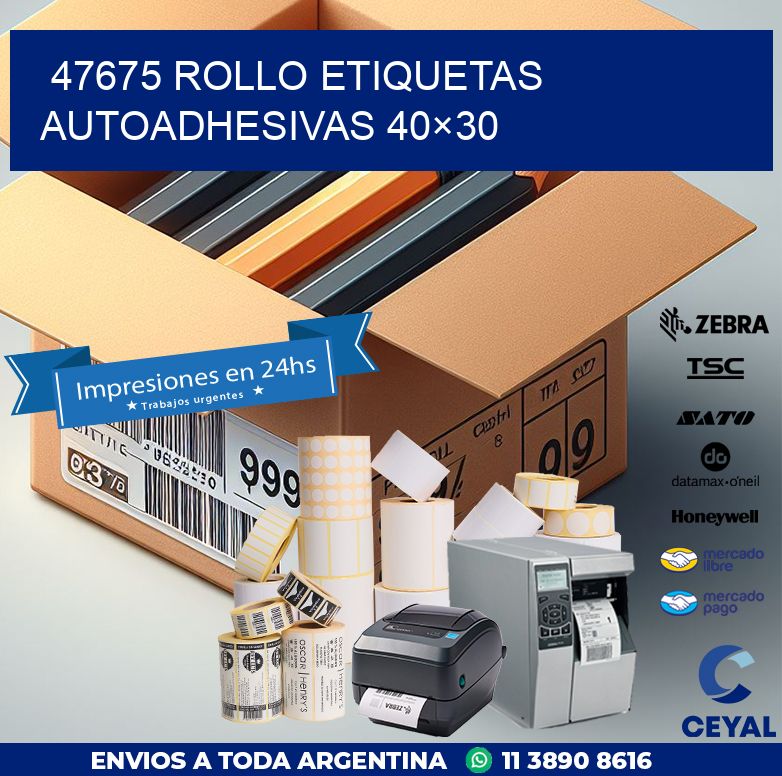47675 Rollo Etiquetas autoadhesivas 40×30