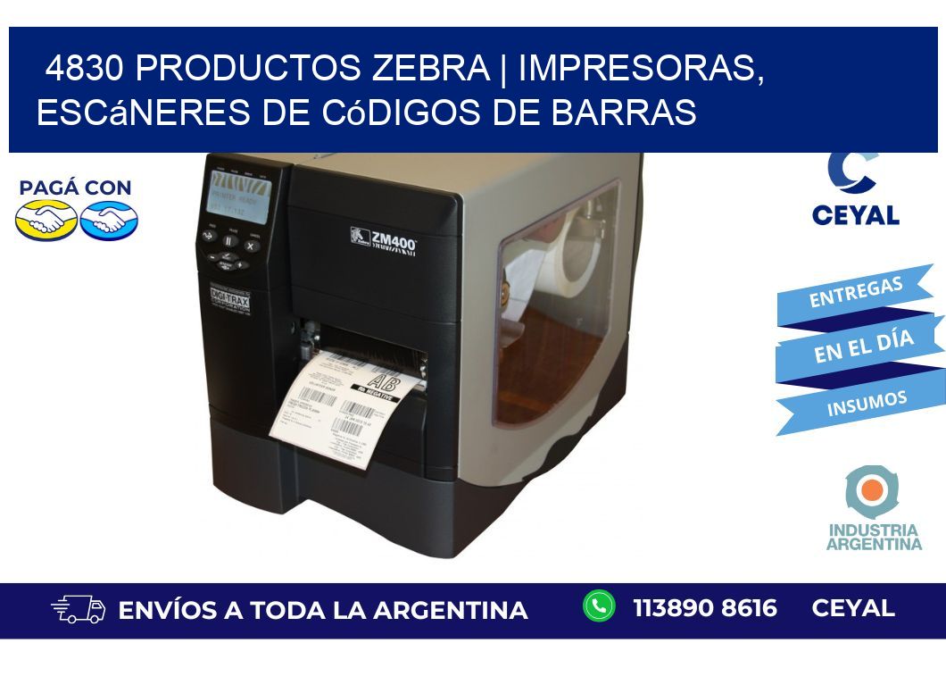 4830 Productos Zebra | Impresoras, escáneres de códigos de barras