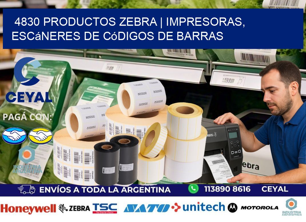 4830 Productos Zebra | Impresoras, escáneres de códigos de barras