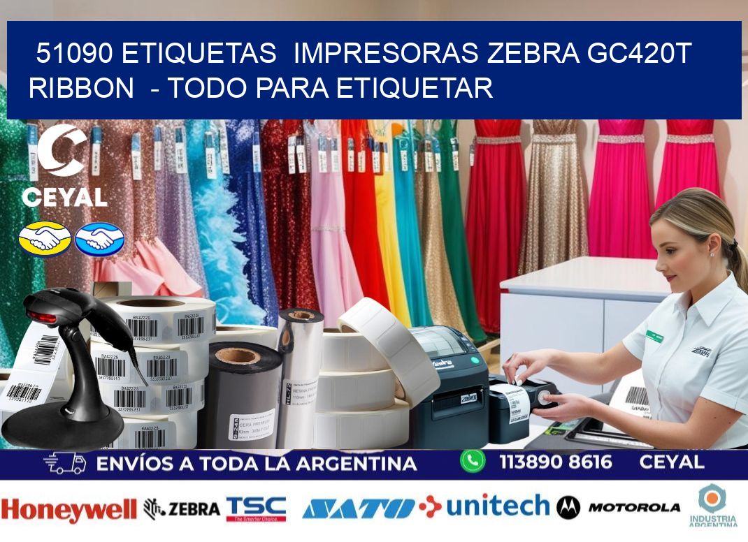 51090 etiquetas  impresoras zebra gc420t ribbon  – Todo para Etiquetar