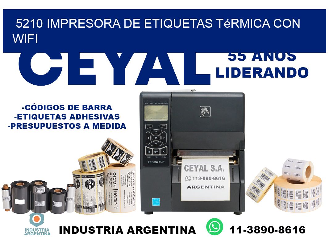 5210 impresora de etiquetas térmica con wifi