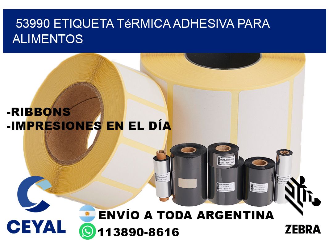 53990 Etiqueta térmica adhesiva para Alimentos