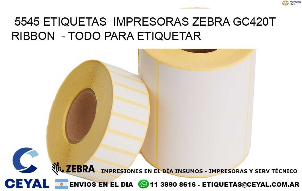 5545 etiquetas  impresoras zebra gc420t ribbon  – Todo para Etiquetar