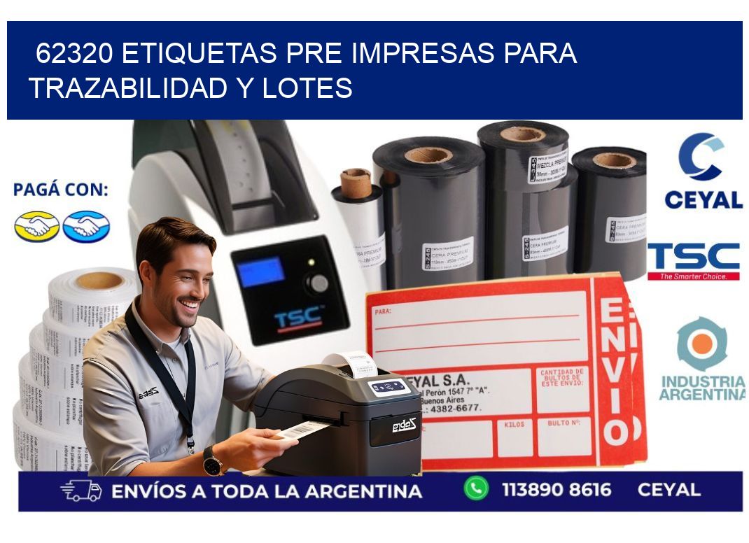 62320 etiquetas pre impresas para trazabilidad y lotes
