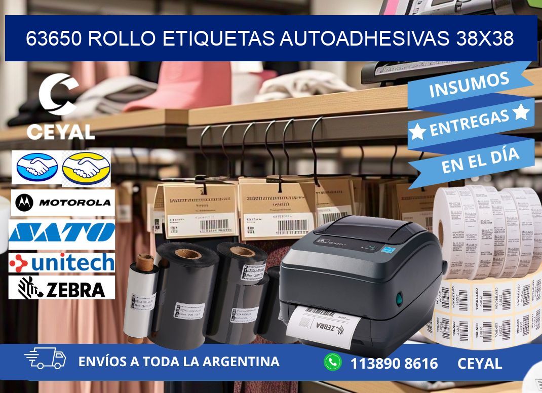 63650 Rollo Etiquetas autoadhesivas 38x38
