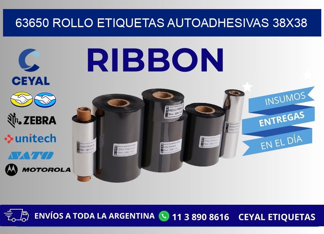 63650 Rollo Etiquetas autoadhesivas 38x38