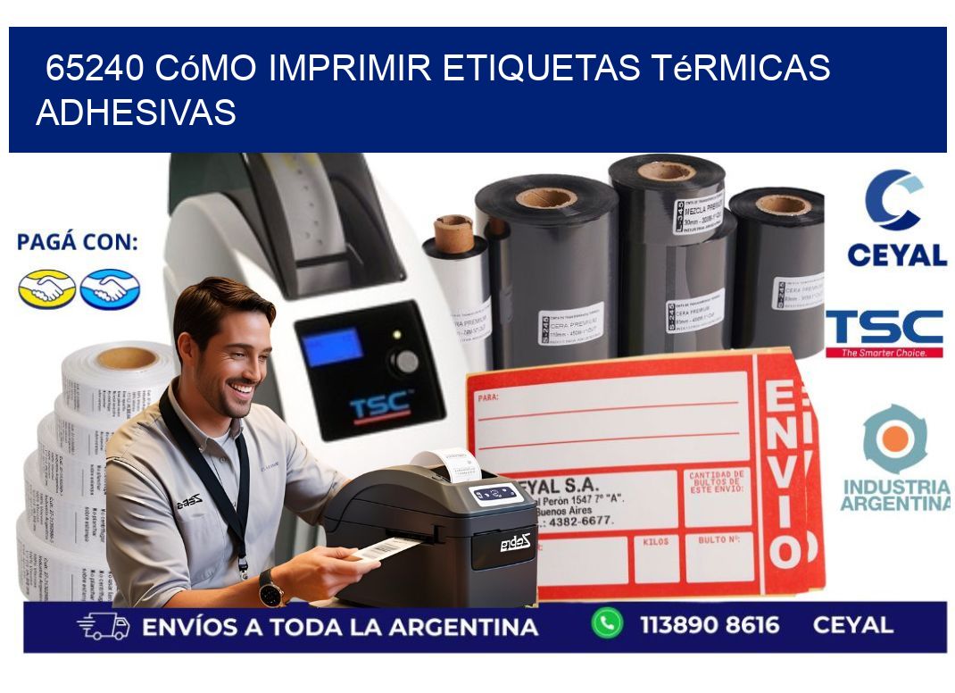 65240 cómo imprimir etiquetas térmicas adhesivas