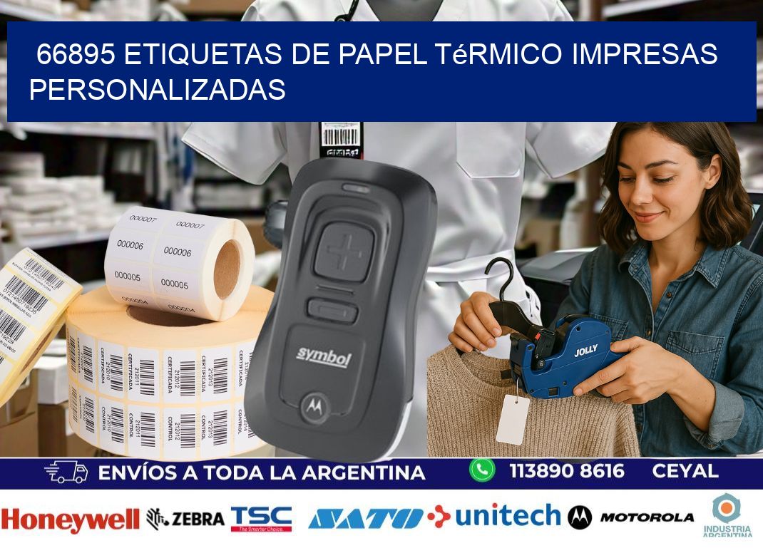 66895 Etiquetas de papel térmico impresas personalizadas