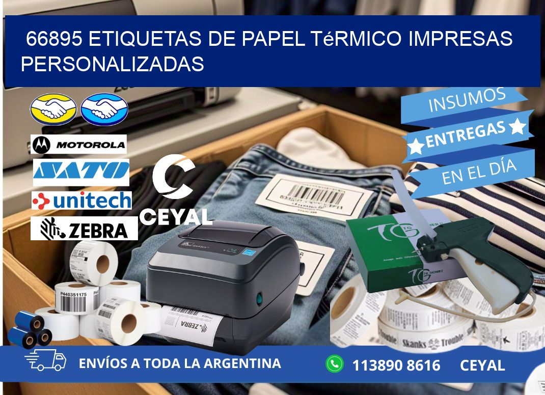 66895 Etiquetas de papel térmico impresas personalizadas