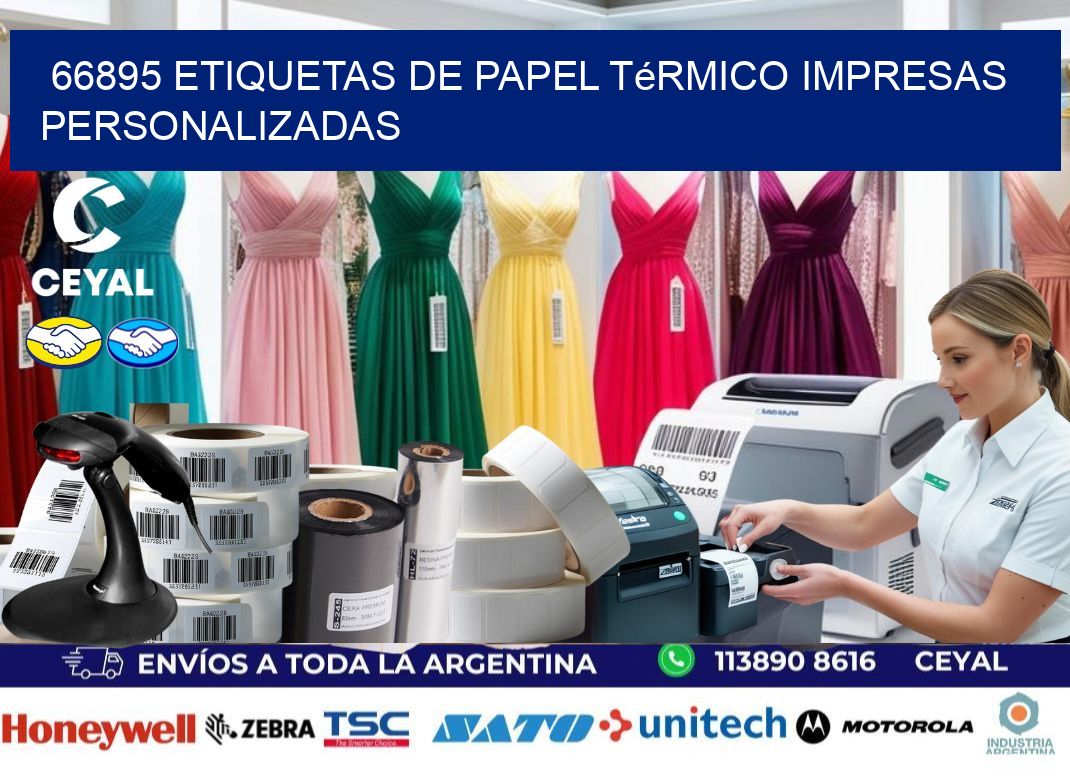 66895 Etiquetas de papel térmico impresas personalizadas