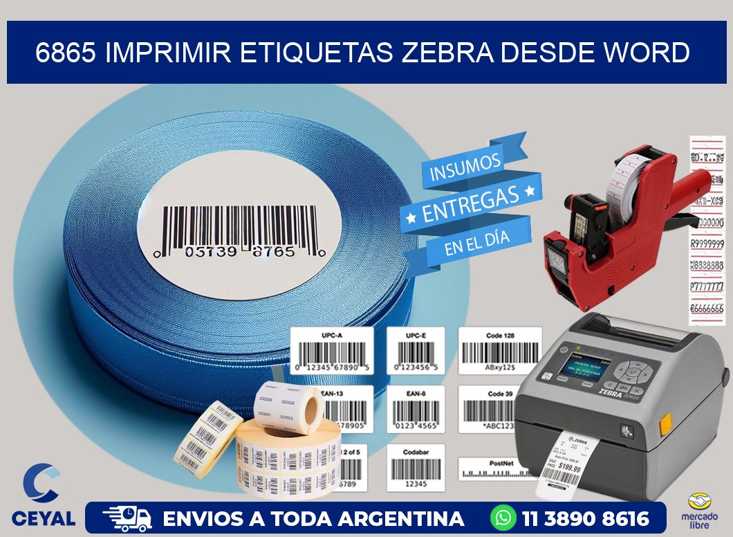 6865 imprimir etiquetas zebra desde word