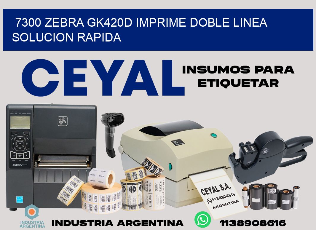 7300 zebra gk420d imprime doble linea solucion rapida