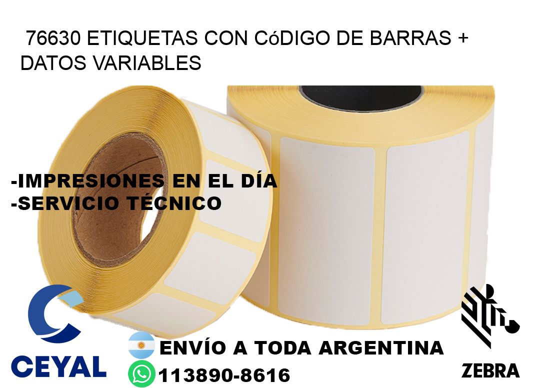 76630 etiquetas con código de barras + datos variables