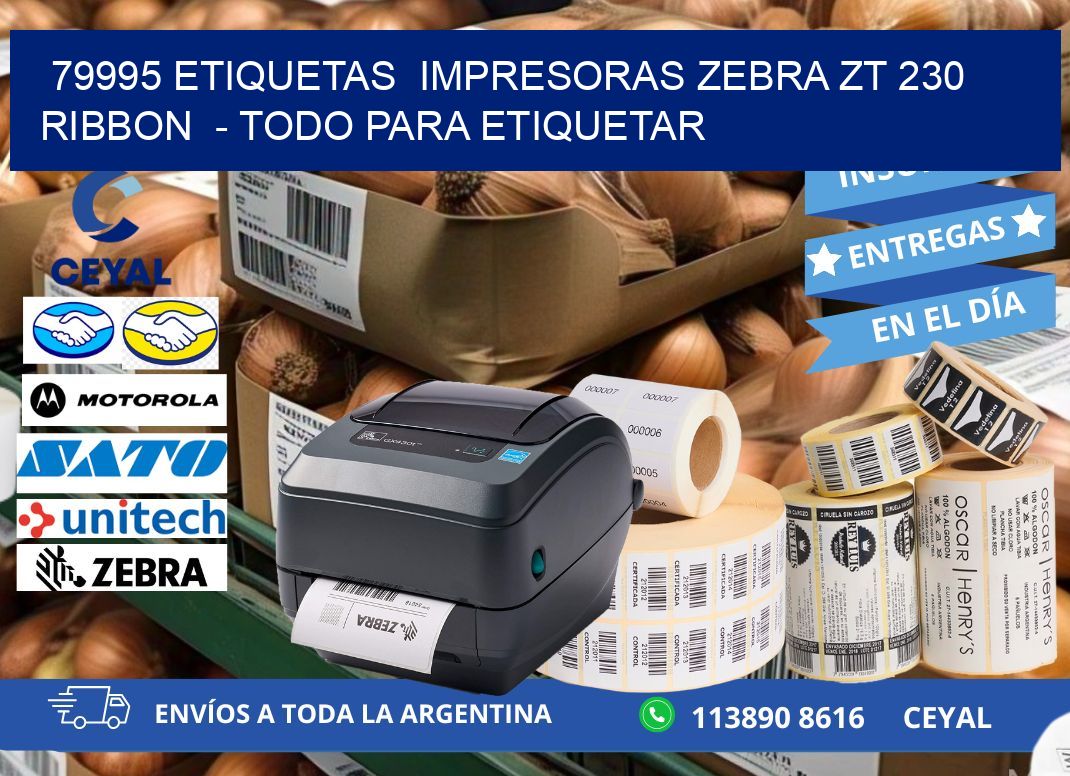 79995 etiquetas  impresoras zebra zt 230 ribbon  – Todo para Etiquetar