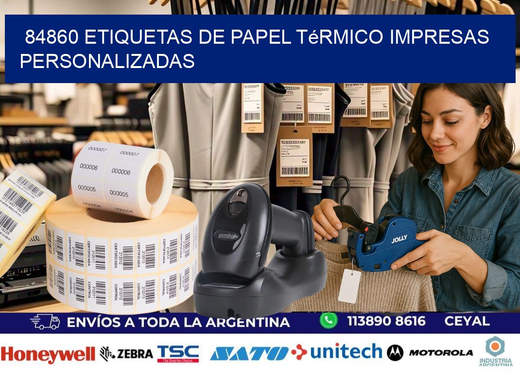 84860 Etiquetas de papel térmico impresas personalizadas