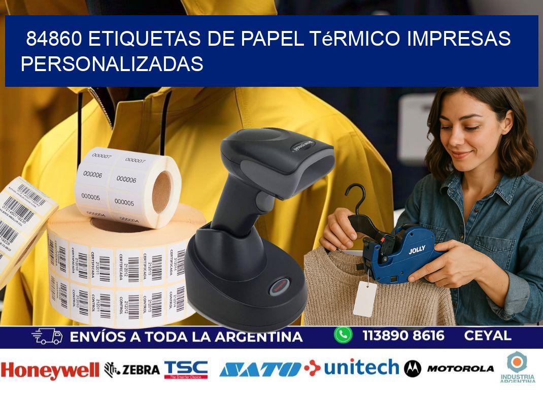 84860 Etiquetas de papel térmico impresas personalizadas