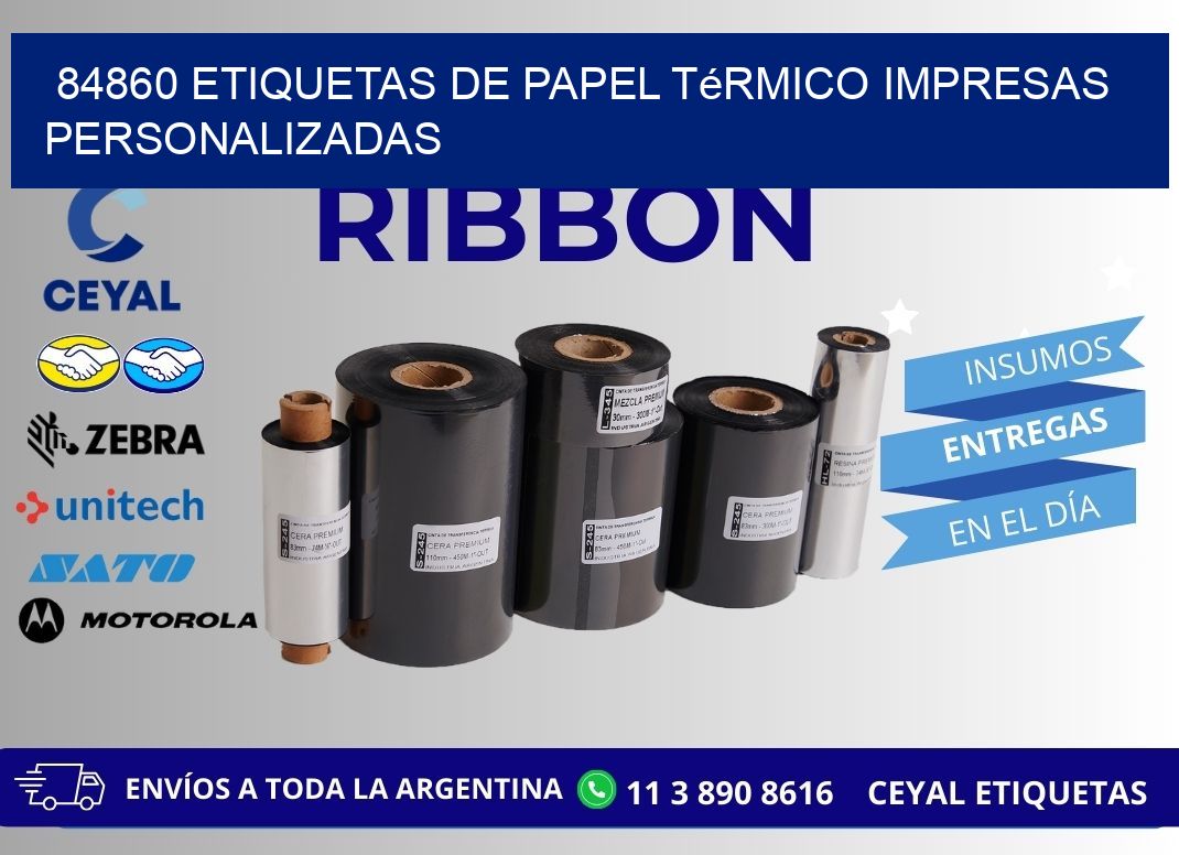 84860 Etiquetas de papel térmico impresas personalizadas