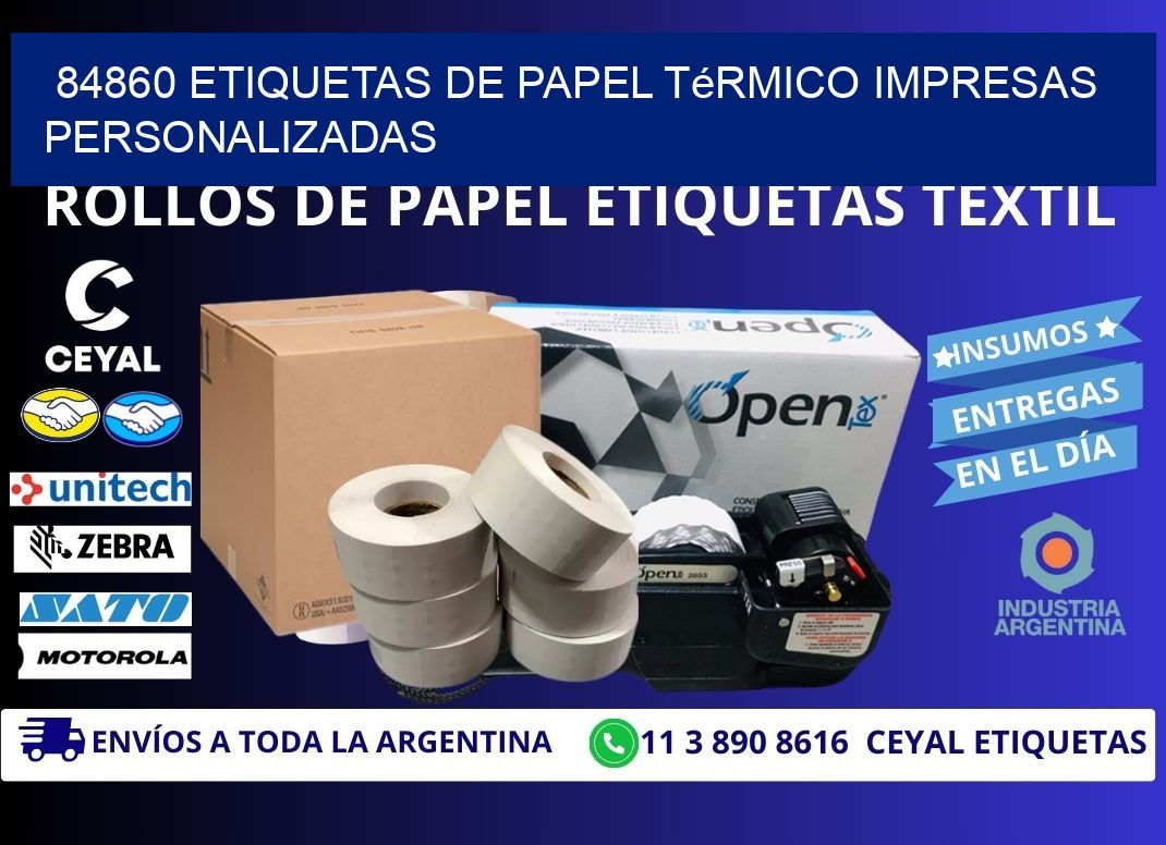 84860 Etiquetas de papel térmico impresas personalizadas