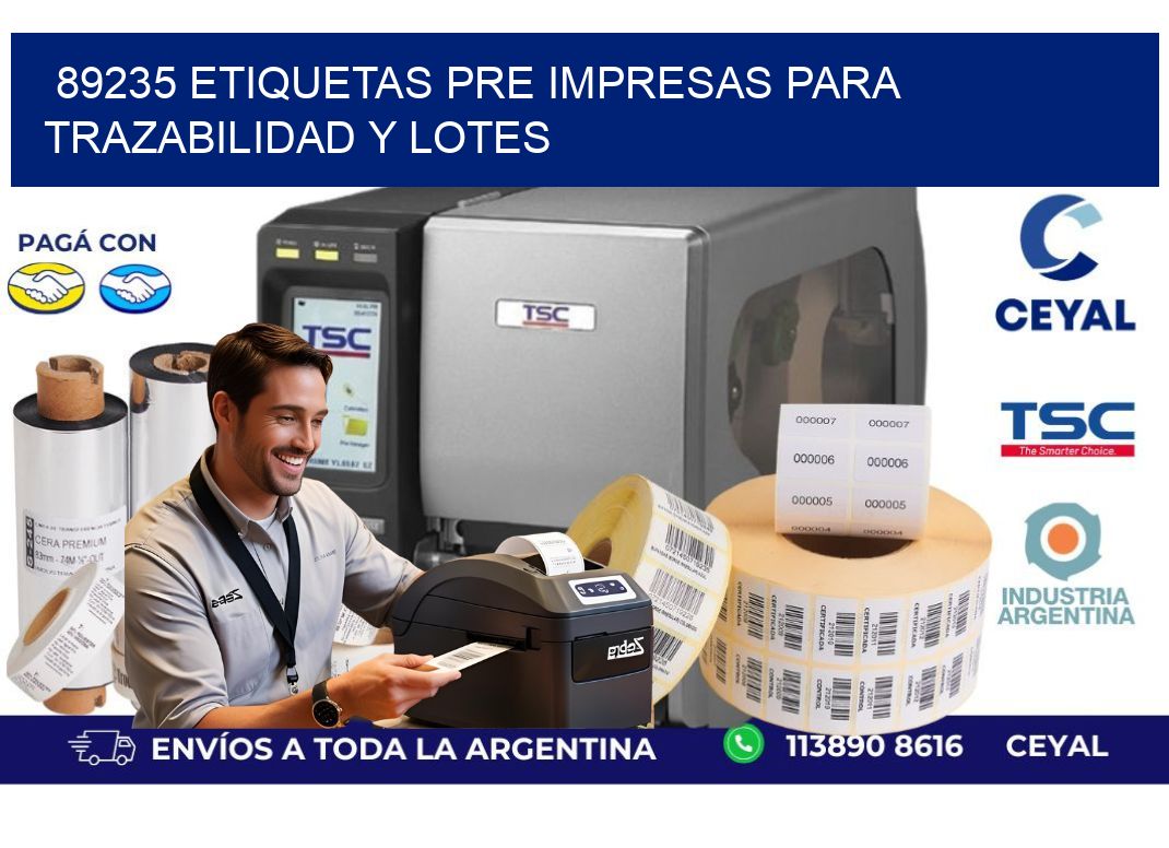 89235 etiquetas pre impresas para trazabilidad y lotes