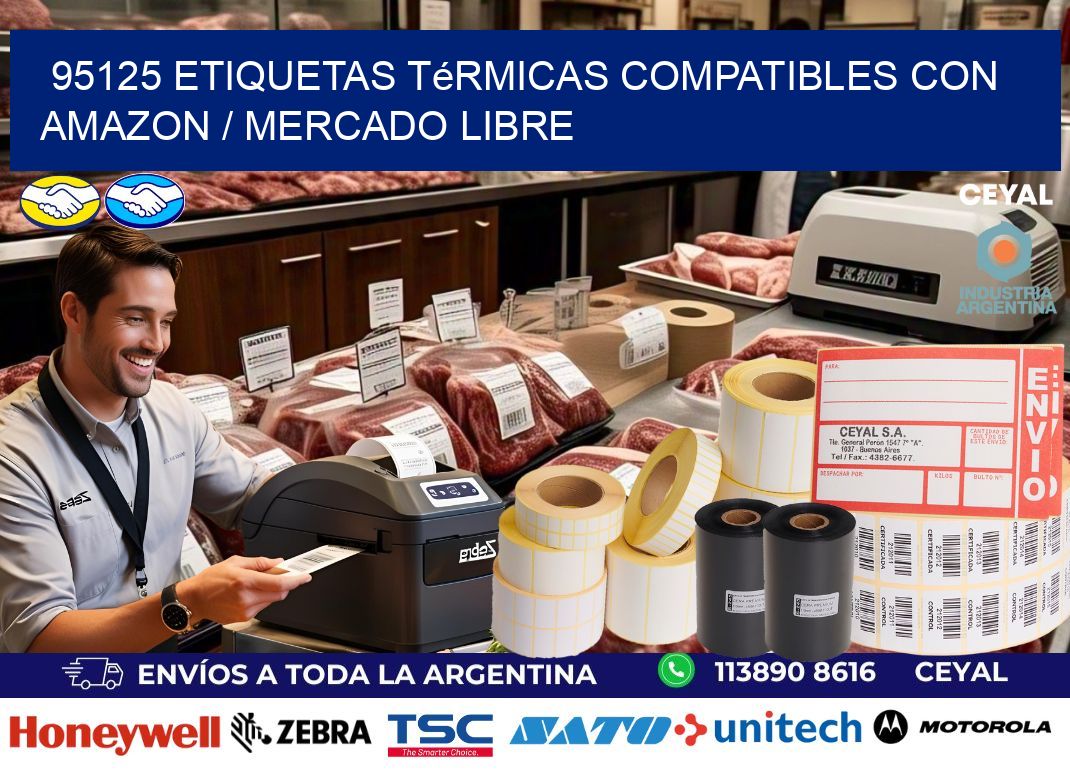 95125 etiquetas térmicas compatibles con Amazon / Mercado Libre