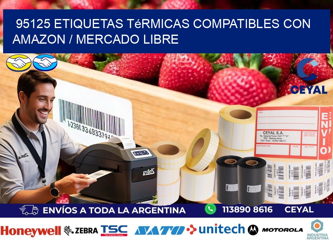 95125 etiquetas térmicas compatibles con Amazon / Mercado Libre