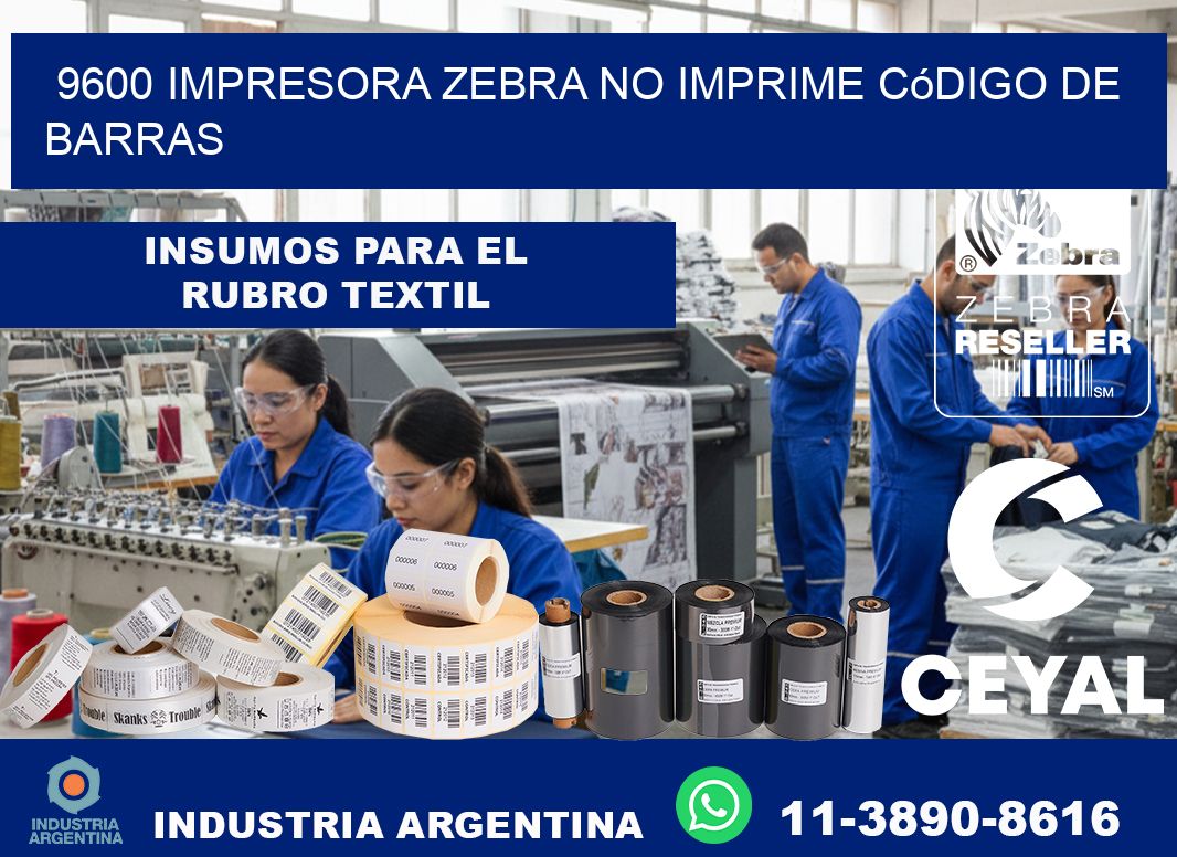 9600 impresora Zebra no imprime código de barras