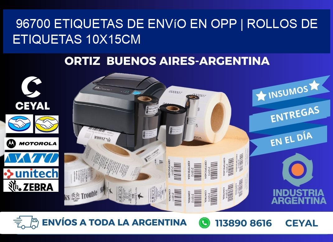 96700 Etiquetas de envío en opp | Rollos De Etiquetas 10x15CM