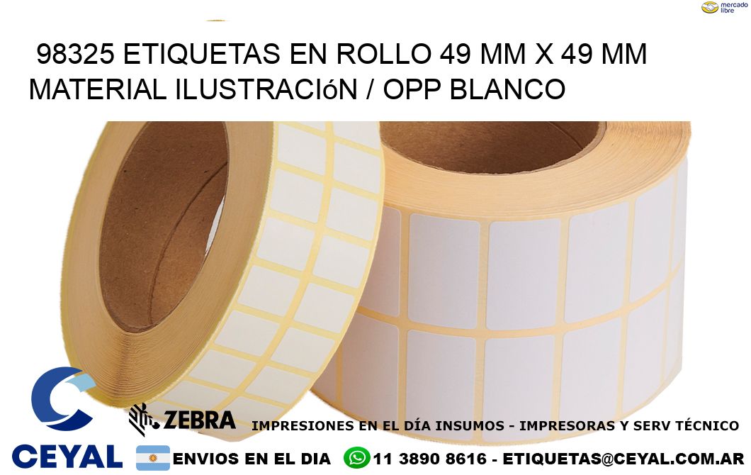 98325 Etiquetas en rollo 49 mm x 49 mm material Ilustración / OPP Blanco