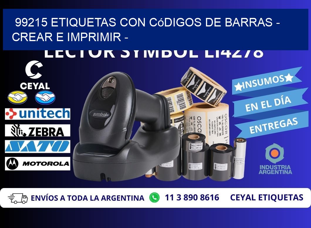 99215 etiquetas con códigos de barras - Crear e imprimir -