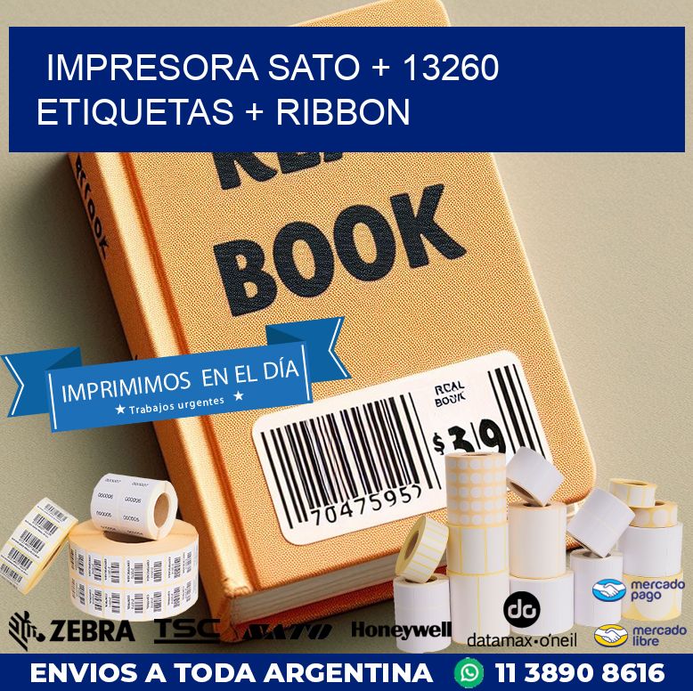 impresora SATO + 13260 etiquetas + ribbon