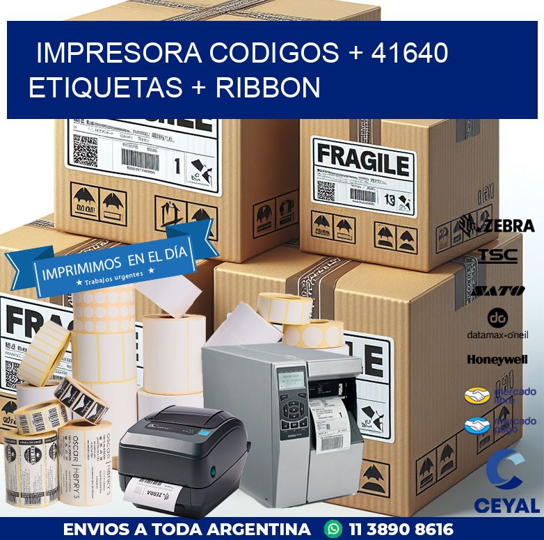 impresora codigos + 41640 etiquetas + ribbon