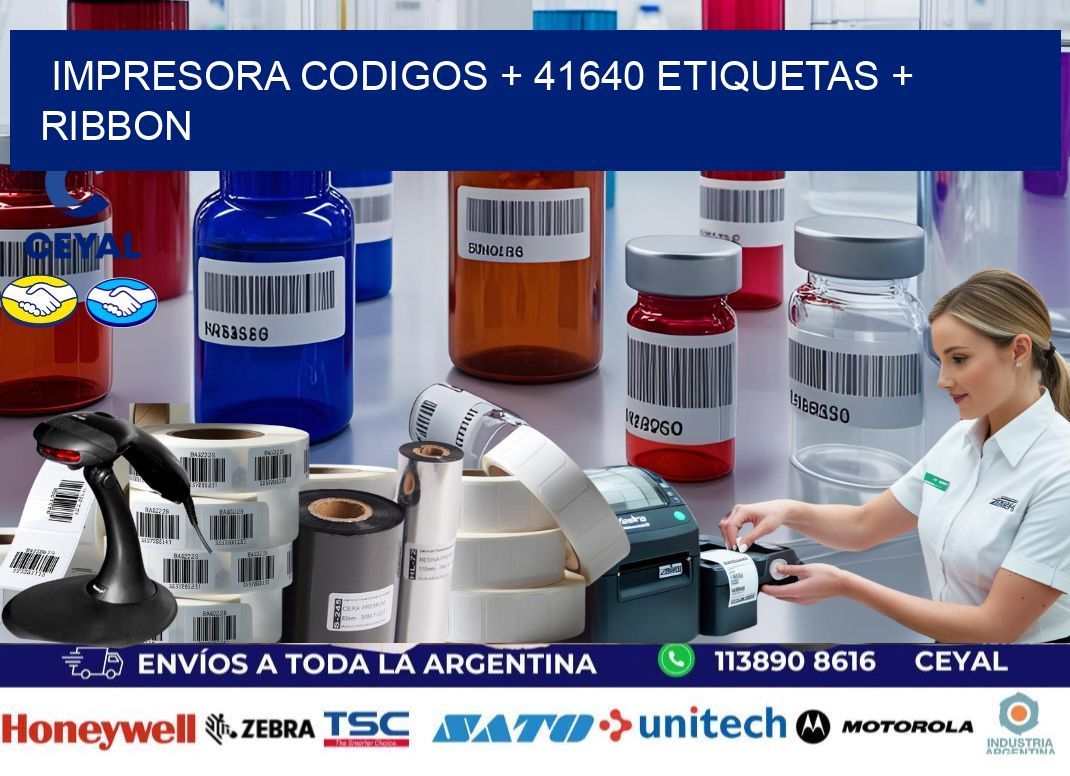 impresora codigos + 41640 etiquetas + ribbon